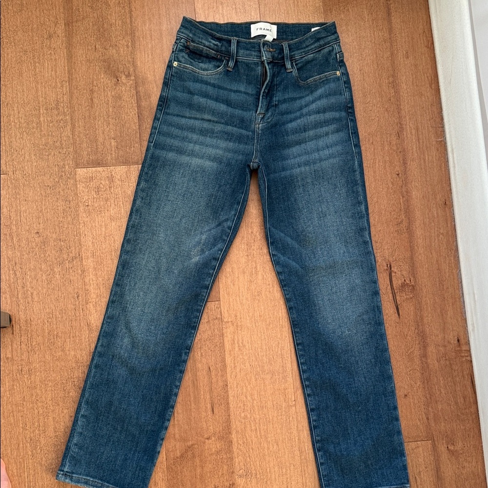 FRAME Le High Straight Blue Denim Jeans Size 25